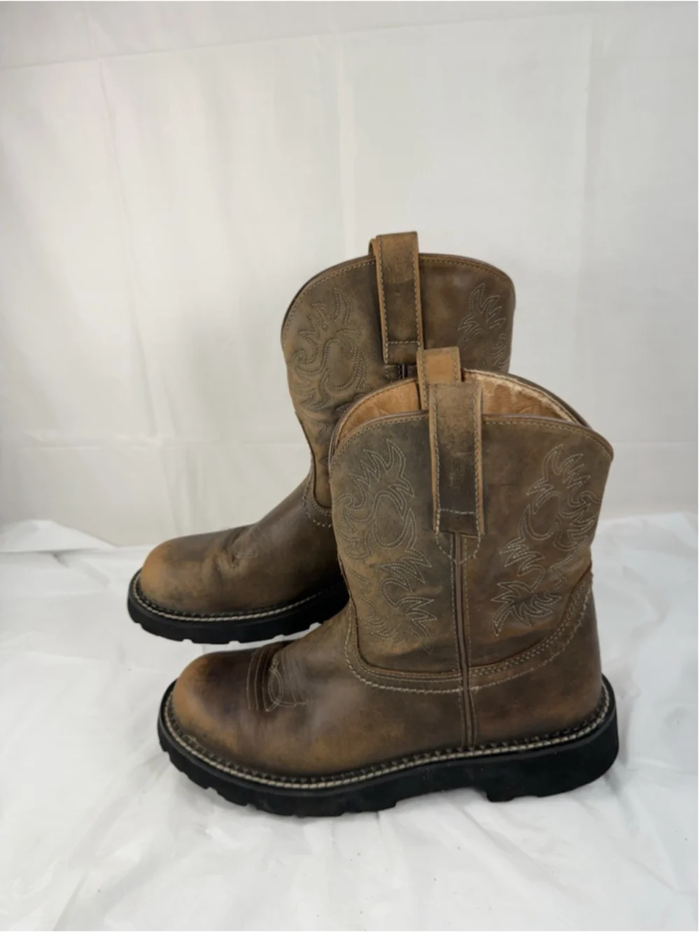 Ariat FATBABY Leather Cowgirl Boots Women's Size 10 B Western Brown
